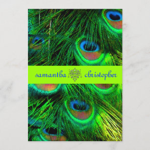 PixDezines Pfauenfeder/psychedelisches Grün Einladung