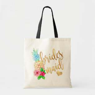 PixDezines Pineaple Bridesmaid/Imitate Gold Script Tragetasche