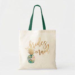 PixDezines Pineaple/Bridesmaid/Imitats Goldskript Tragetasche