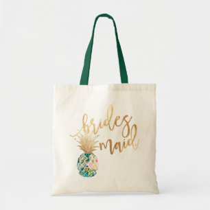 PixDezines Pineaple/Bridesmaid/Imitats Goldskript Tragetasche