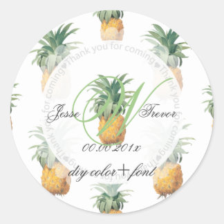 PixDezines Pineapples/Vielen Dank Runder Aufkleber