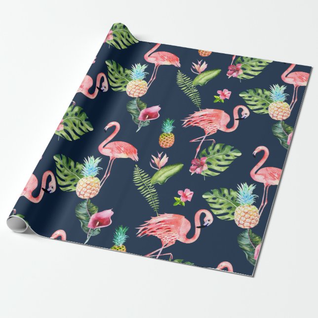 PixDezines PINK FLAMINGOS| JEDER HINTERGRUND Geschenkpapier (Ungerollt)