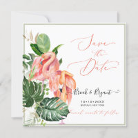PixDezines Pink Flamingos Tropical Foliage