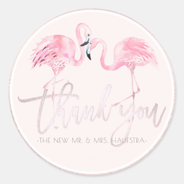 PixDezines Pink Flamingos Vielen Dank, dass Sie DI Runder Aufkleber (Vorderseite)