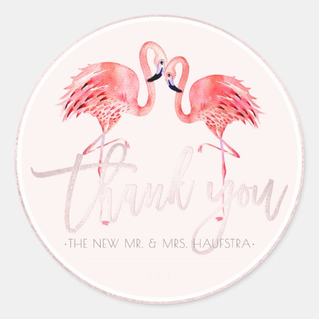 PixDezines Pink Flamingos Vielen Dank, dass Sie si Runder Aufkleber (Vorderseite)