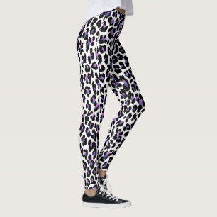 PixDezines Pink Leopard Print/Lila Leggings