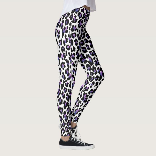 PixDezines Pink Leopard Print/Lila Leggings (Rechts)