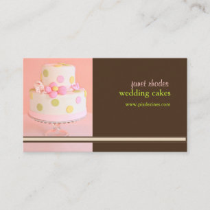 PixDezines Pink+Schokolade Hochzeitskuchen Visitenkarte