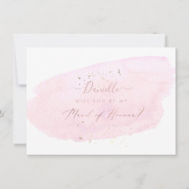 PixDezines Pink Wasserfarbe Trauzeugin Einladung