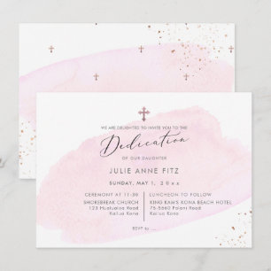 PixDezines Pink-Wasserfarbe Widmung Einladung