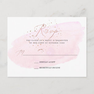 PixDezines Pink Watercolor Kalligrafie RSVP Einladungspostkarte