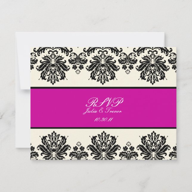 PixDezines Piqué, Damask RSVPs benötigen 12x18 läd RSVP Karte (Vorderseite)