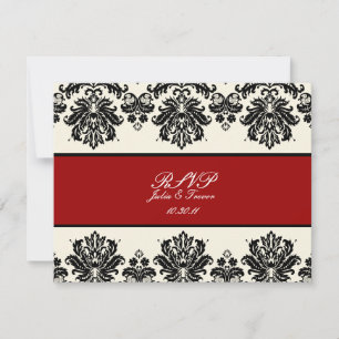 PixDezines Piqué, Damask RSVPs benötigen 12x18 läd RSVP Karte