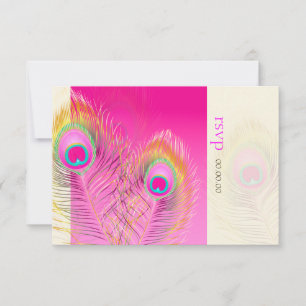 PixDezines Pizzazz Peacock Feather RSVP Karte