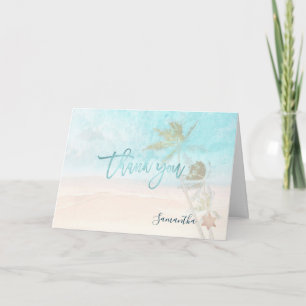 PixDezines Plage Palmiers Mitzvah Carte de remerci