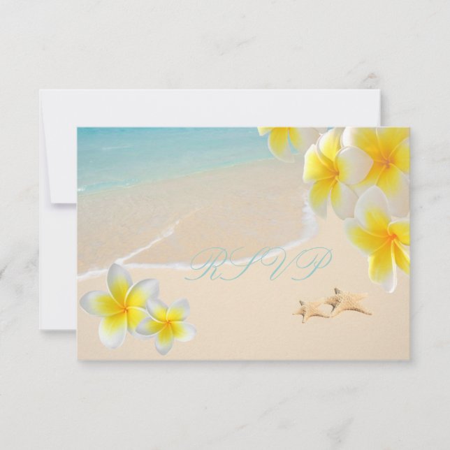PixDezines Plumeria+étoiles de mer RSVP (Devant)