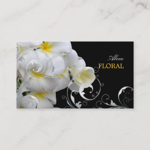 PixDezines Plumeria+filigree Wirbel/Farbstoffe Visitenkarte