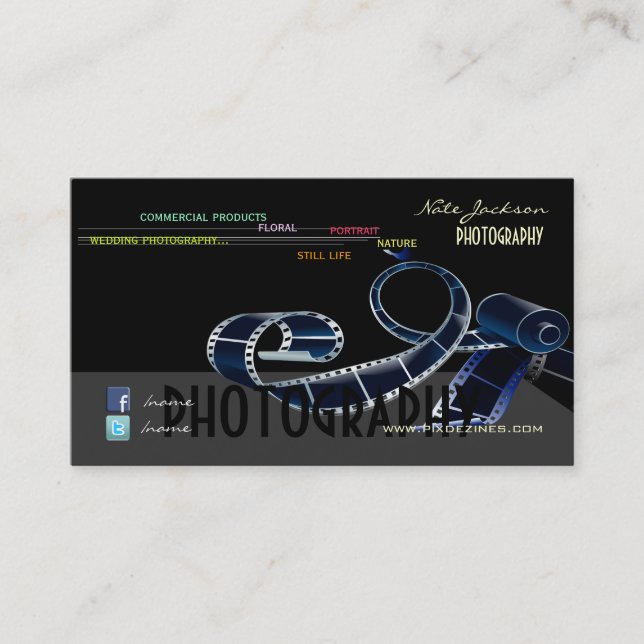 PixDezines-Portfolio-Foto-Vorlage/DIY-Farbgebung Visitenkarte (Vorderseite)