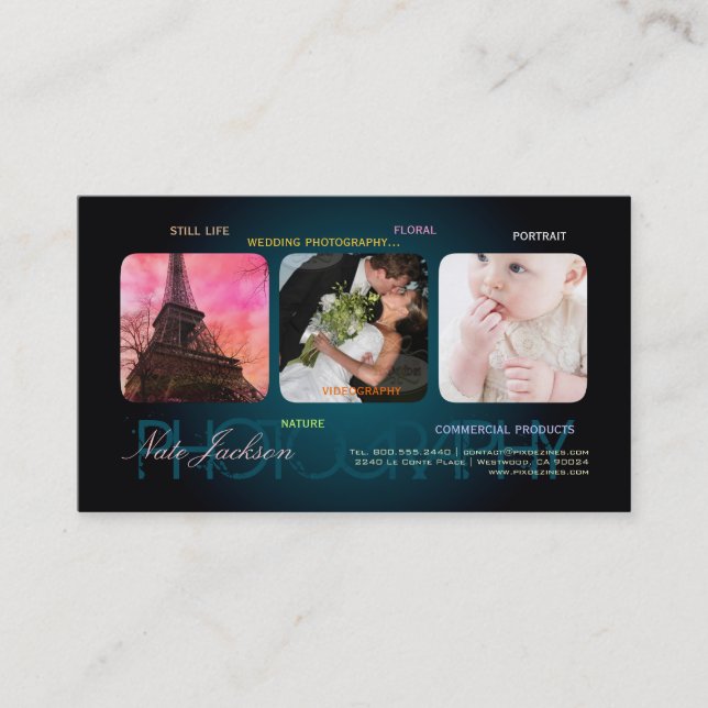PixDezines-Portfoliomaterial/DIY-Schriftart Visitenkarte (Vorderseite)