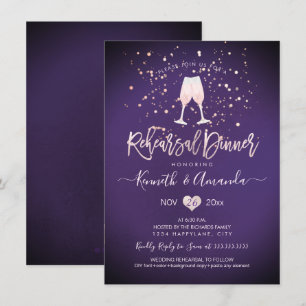 PixDezines Probe Abendessen Pink Champagner Pflaum Einladung