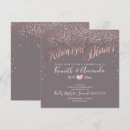 PixDezines Probe Dinner/Imitat RoseGold Confetti Einladung