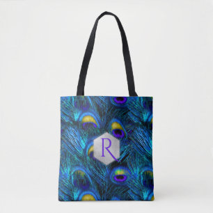 PixDezines PSYCHEDELIC BLAUE PEACOCK FEATHER Tasche