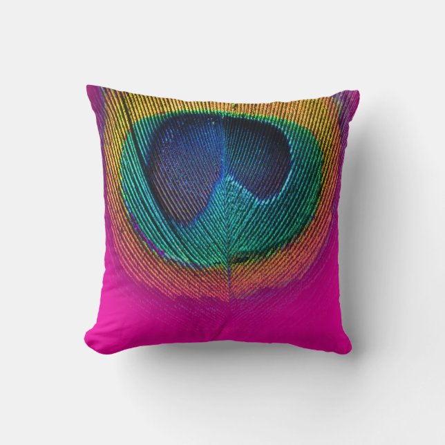 PixDezines Psychedelic Peacock eye/pink+Limon Kissen (Vorderseite)