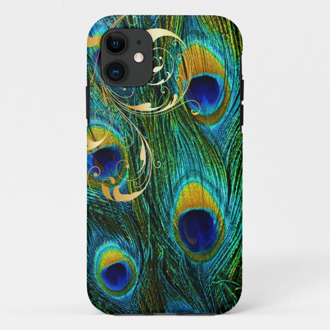 PixDezines Psychedelic Peacock+filigree Wirbel Case-Mate iPhone Hülle (Rückseite)