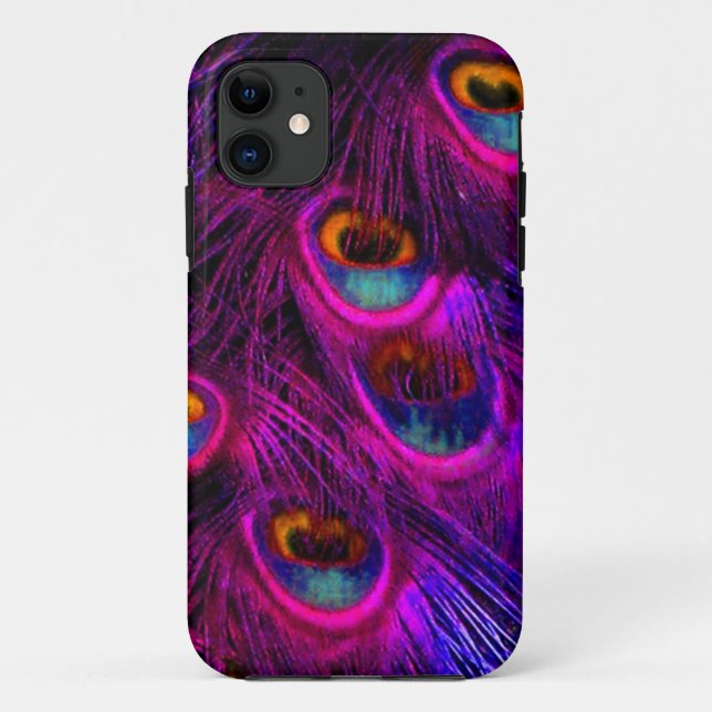 PixDezines Psychedelic Peacock, heißrosa Case-Mate iPhone Hülle (Rückseite)