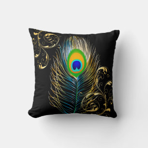 PixDezines psychedelischer Pfau/DJ-Hintergrund Kissen