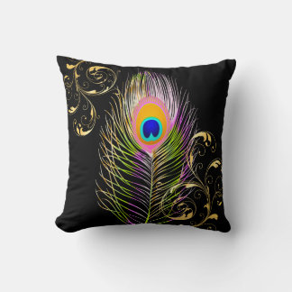 PixDezines psychedelischer Pfau/DJ-Hintergrund Kissen