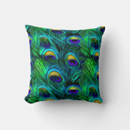 PixDezines psychedelischer Pfau/DJ-Hintergrund Kissen