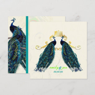 PixDezines psychedelischer Pfau/Kobaltblau Einladung