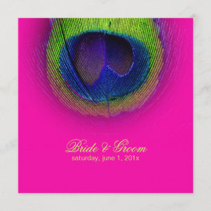 PixDezines Psychedelisches Pfauenauge/heißes Rosa Einladung