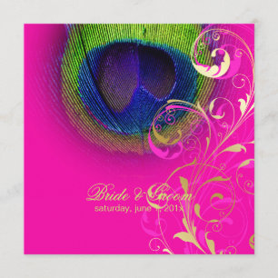 PixDezines Psychedelisches Pfauenauge/heißes Rosa Einladung