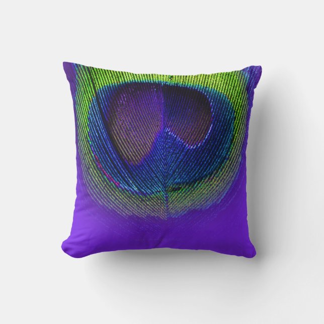 PixDezines psychedelisches Pfauenauge/lila+Limon Kissen (Vorderseite)