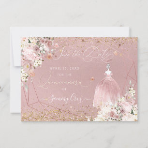PixDezines Quinceanera Rose Gold Save the Date  Einladung
