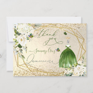 PixDezines Quinceanera Smaragdgrünes Kleid Einladung
