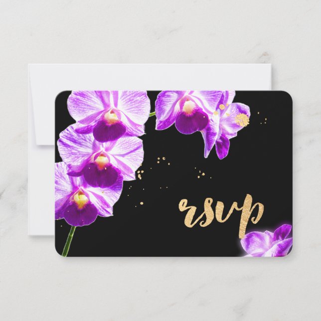 PixDezines Radiant Orchid/Floral/UAWG/DIY RSVP Karte (Vorderseite)