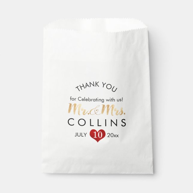 PixDezines Red Heart Gastgeschenke Hochzeiten Bag Geschenktütchen (Vorderseite)