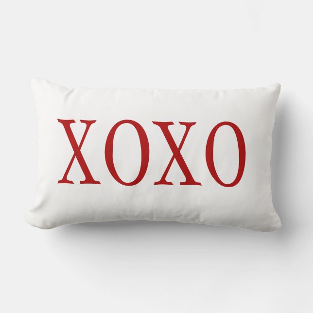 PixDezines RED XOXO/DIY Hintergrundfarbe Lendenkissen (Vorderseite)