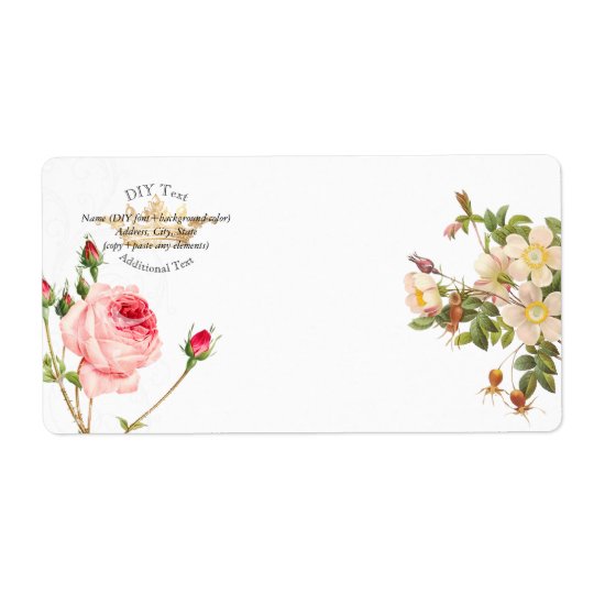 PixDezines Redoute Vintage Rosen/Goldkrone