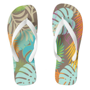 PixDezines Regenwald/DIY Hintergrundfarbe Flip Flops