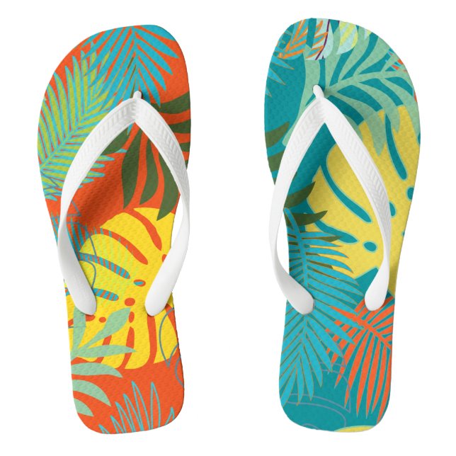 PixDezines Regenwald/DIY Hintergrundfarbe Flip Flops (Fußbett)
