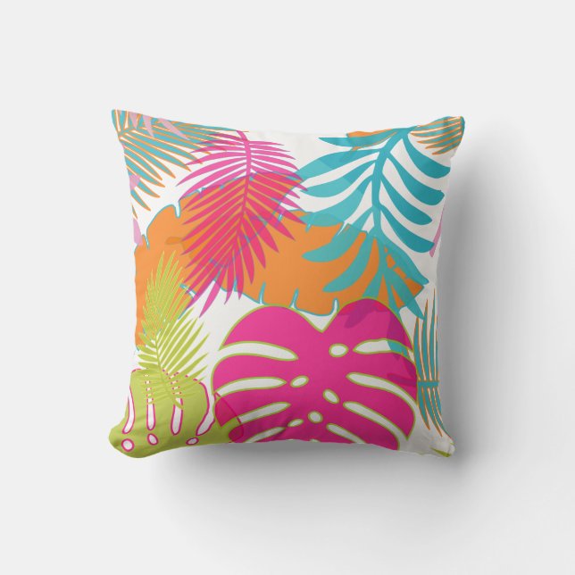 PixDezines Regenwald/Monstera/Deuchhintergrund Kissen (Vorderseite)