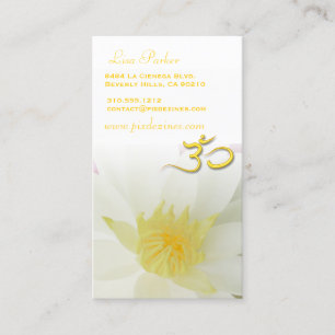 PixDezines Reinheit weiße Lotus, Om Yoga, Heiler Visitenkarte