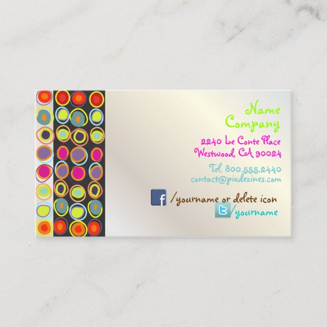 PixDezines Retro Design Business Cards Visitenkarte (Vorderseite)