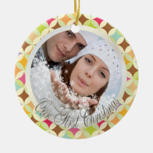 PixDezines Retro Diamanten Fotoleim Keramik Ornament