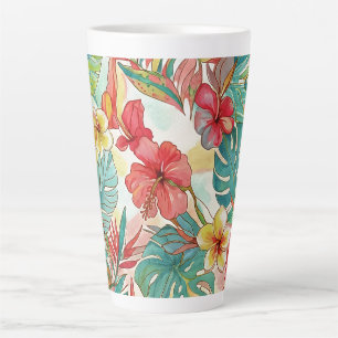 PixDezines Retro Hyper H2 Hawaii Florales Laubwerk Milchtasse