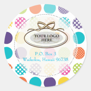 PixDezines-Retro-Polka-Punkte/Deuchhintergrund Runder Aufkleber